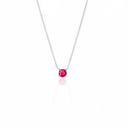 Ruby Pendant 0.20 KATHERINE White Gold and Chain