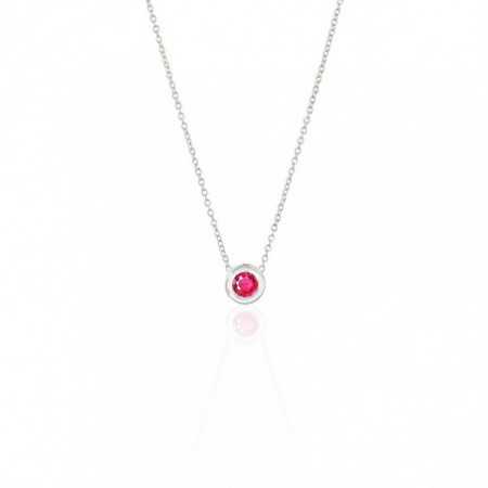 Ruby Pendant 0.20 LADY White Gold and Chain