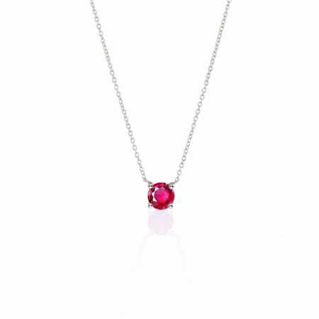 Ruby Pendant 0.50 KATHERINE White Gold and Chain