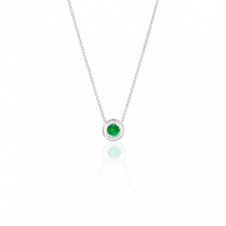 Emerald Pendant 0.50 LADY White Gold and Chain