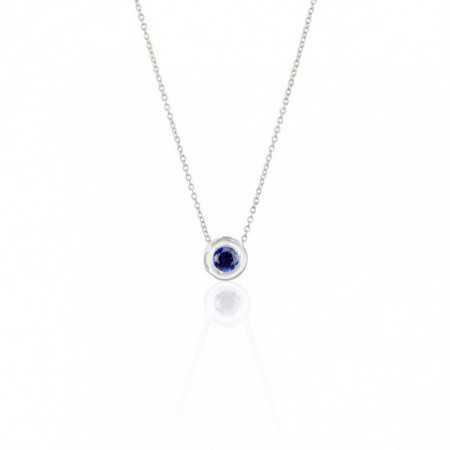 Sapphire Pendant 0.50 LADY White Gold and Chain