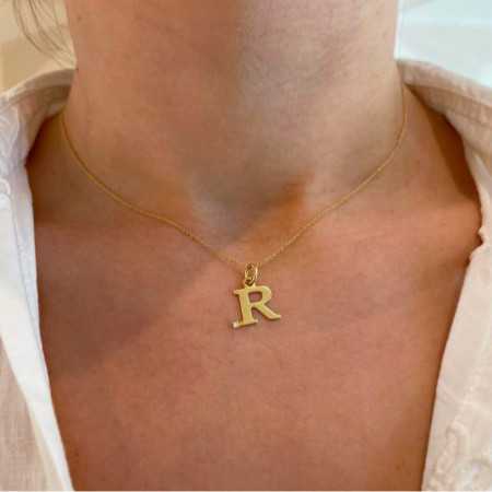 Collar Initial R DOT DIAMOND