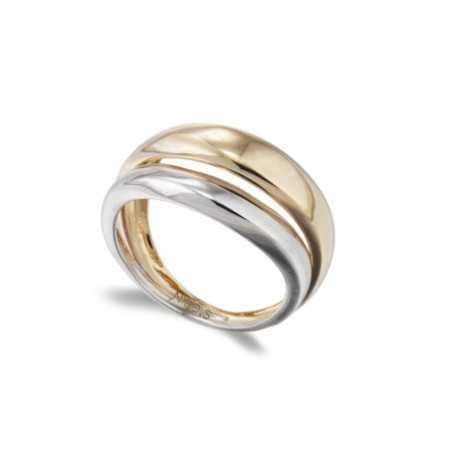 Wide Double Wave Minimalist Gold Ring