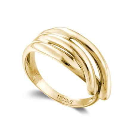 Gold Sculptural Double Whip Ring Yellow Gold