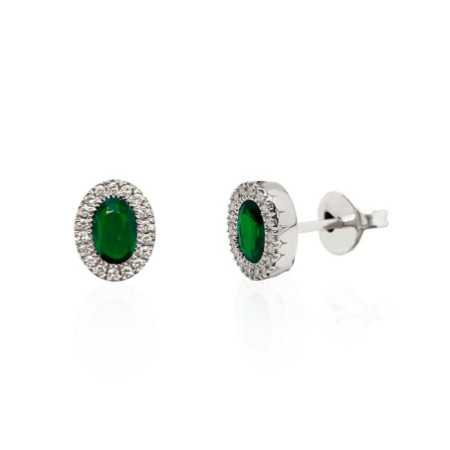 Emerald Diamond Earrings DIAMOND COLOR OVAL BORDER