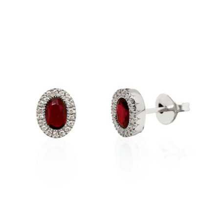 Ruby Diamond Earrings DIAMOND COLOR OVAL BORDER