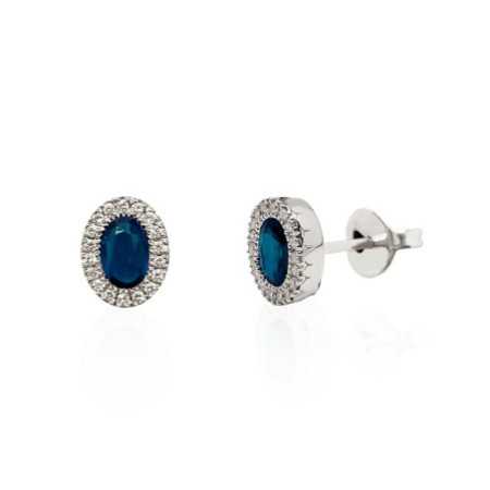 Diamond Earrings Sapphire DIAMOND COLOR OVAL BORDER