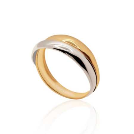 White Yellow Gold DOUBLE WAVE Ring