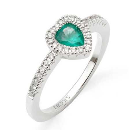 Emerald Ring COLOR DIAMOND HEART