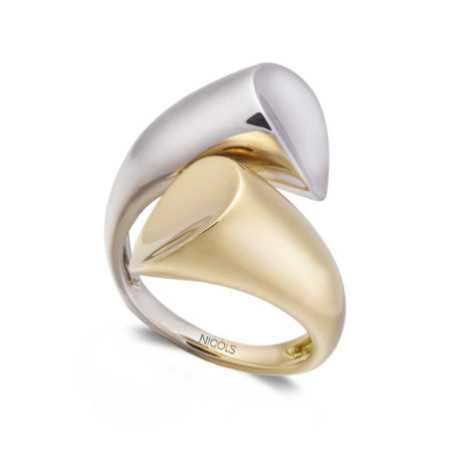 YOU AND ME MAXI Yellow and White Gold Ring