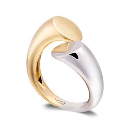 YOU AND ME MIDI Ring Yellow and White Gold
