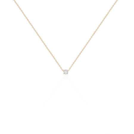 KATHERINE 0.10-0.50ct Diamond Solitaire Necklace Yellow Gold