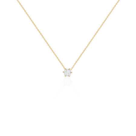 ALEXIA 0.10-0.50ct Diamond Solitaire Necklace Yellow Gold