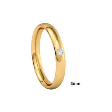OLIMPIA Wedding Ring Yellow Gold 30mm Diamond 0.06