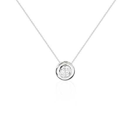 LADY 0.55-1.00ct Diamond Solitaire Necklace White Gold
