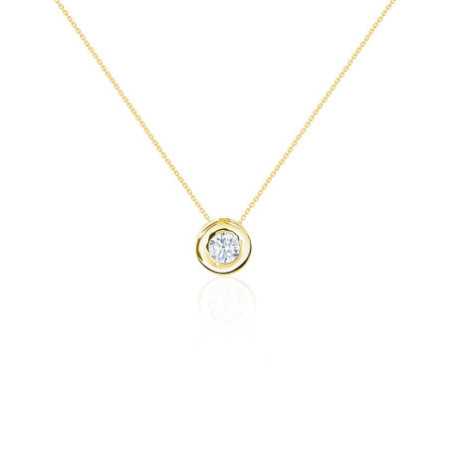 LADY 0.55-1.00ct Diamond Solitaire Necklace Yellow Gold