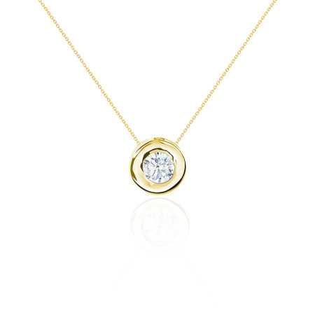 LADY 0.55-1.00ct Diamond Solitaire Necklace Yellow Gold