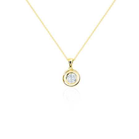 LINDA 0.10-0.50ct Diamond Solitaire Necklace Yellow Gold