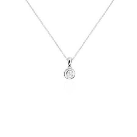 LINDA 0.10-0.50ct Diamond Solitaire Necklace White Gold