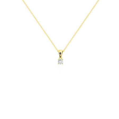 JACKIE 0.10-0.50ct Diamond Solitaire Necklace Yellow Gold