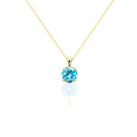 Brilliant Blue Necklace JACKIE 0.50ct Solitaire Yellow Gold