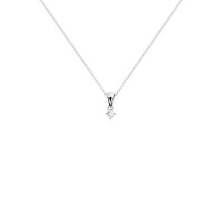 Jackie Twisted 0.10-0.50ct Diamond Solitaire Necklace White Gold