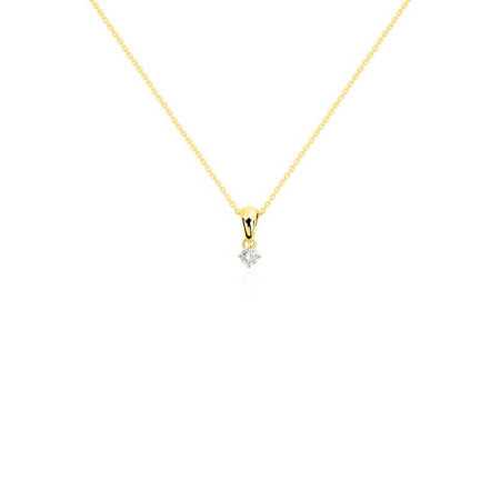 Jackie Twisted 0.10-0.50ct Diamond Solitaire Necklace Yellow Gold