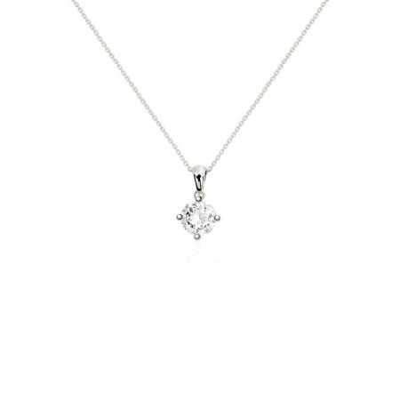 Jackie Twisted 0.55-1.00ct Diamond Solitaire Necklace White Gold