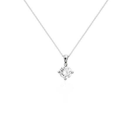 Jackie Twisted 0.55-1.00ct Diamond Solitaire Necklace White Gold