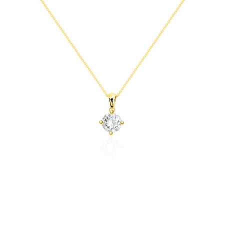 Diamond JACKIE 0.55-1.00ct Solitaire Necklace Yellow Gold