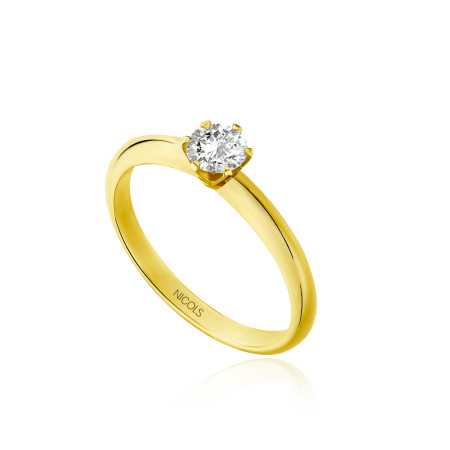 Charlotte Yellow Gold (18kt) Engagement Ring with Diamond 0.10-0.50ct