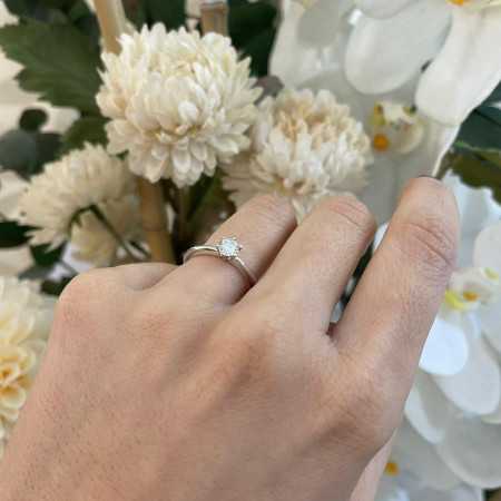 Charlotte Platinum Engagement Ring with Diamond 0.10-0.50ct