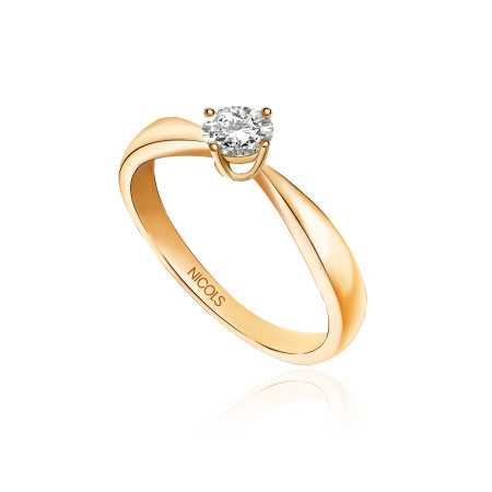 Jackie Twisted Rose Gold (18Kt) Engagement Ring with Diamond 0.10-0.50ct