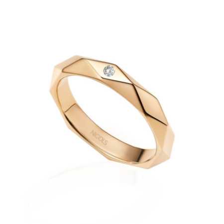 Baco Wedding Ring Rose Gold 30mm Diamond
