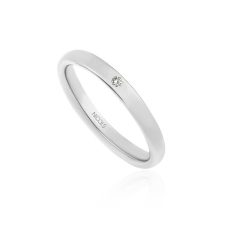 Musa White Gold Wedding Ring 3.0mm Diamond 0.02