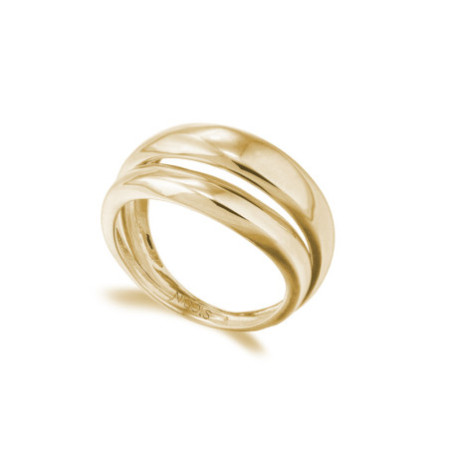 Minimalist Gold Ring Double Wave