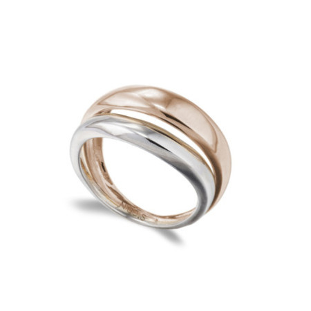 Wide Double Wave Minimalist Gold Ring