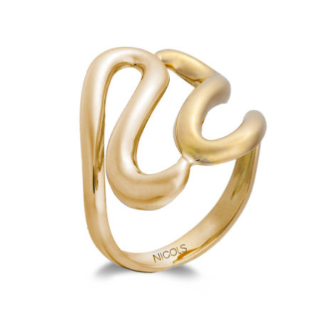 Gold ring BASIC UNITED FOUR WAVES GOLD LATIGO