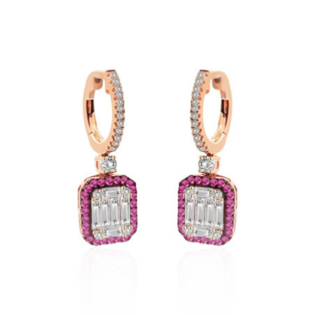 Diamond and Ruby Electra Earrings