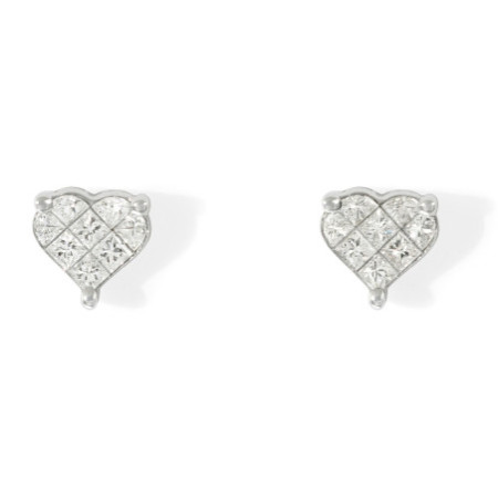 Stud diamond earrings HEART