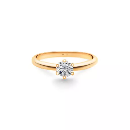 Charlotte Rose Gold (18kt) Engagement Ring with Diamond 0.10-0.50ct