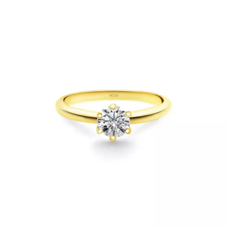 Charlotte Yellow Gold (18kt) Engagement Ring with Diamond 0.10-0.50ct