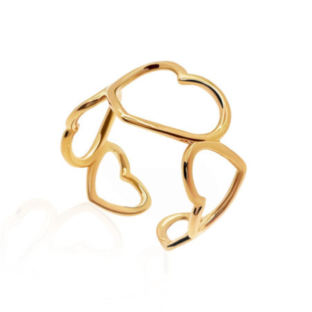 Gold Ring Silhouette 5 Hearts