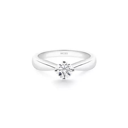 Jackie Twisted White Gold (18Kt) Engagement Ring with Diamond 0.10-0.50ct