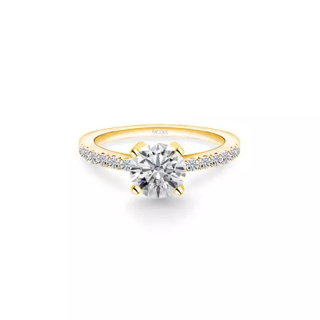 Dafne Engagement Ring Yellow Gold (18Kt) with Diamond 0.30-1.00ct