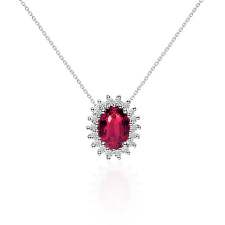 Ruby and Diamonds Necklace DALIA 1.30