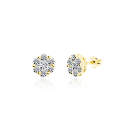 Camellia Diamond Earrings 0.80 Yellow Gold