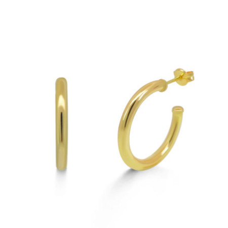 Yellow Gold Hoop Earrings 25mm