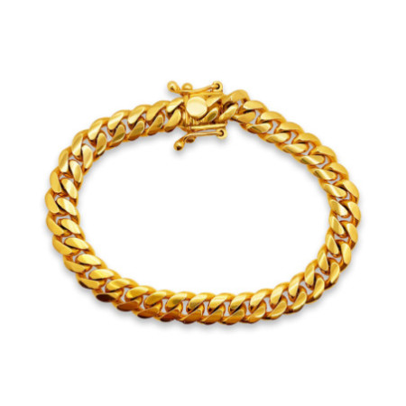 Cuban Link Bracelet 20cm Solid Yellow Gold 18Kt