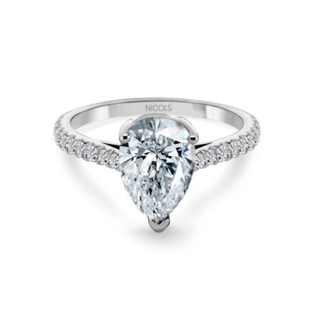 Pear Solitaire Diamond Ring and Diamonds 1.67